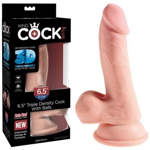 Dildo triple densité 6 5 pouces King Cock Plus La Clé du Plaisir