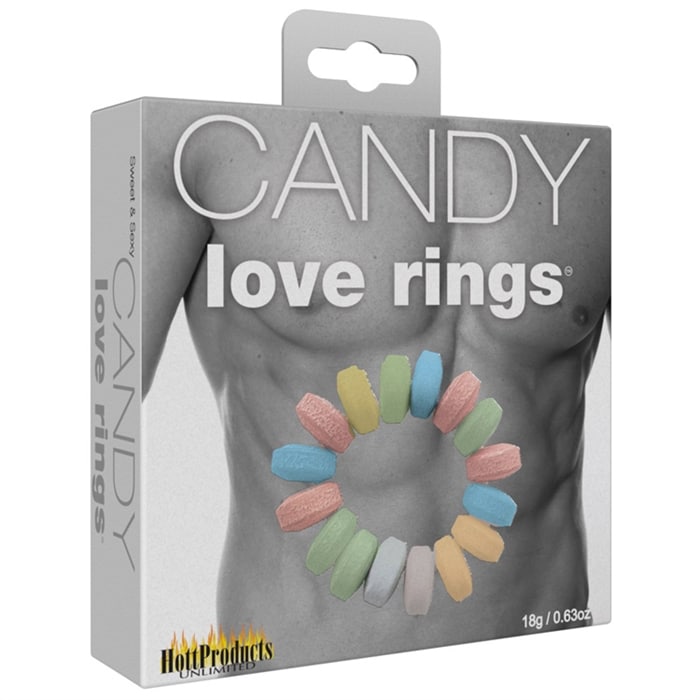 Anneau pour pénis en bonbon Candy Love Ring. Anneau pour le pénis en bonbon mangeable, de taille universelle. Paquet de 3 anneau.