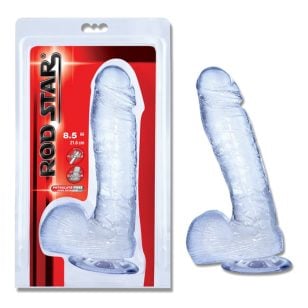 Discover the pinnacle of satisfaction with the Faultless translucent blue 8.5 inch Rod Star® dildo.