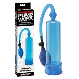 La pompe à pénis Beginner Power bleu puissante pour débutant vous donnera la taille et la confiance dont vous avez toujours rêvé.
