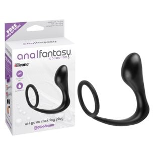 This Ass-gasm anal dildo with silicone penis ring improves performance.