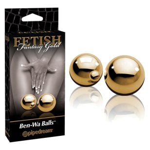 Japanese Ben Wa gold balls from the Fetish Fantasy Gold collection.