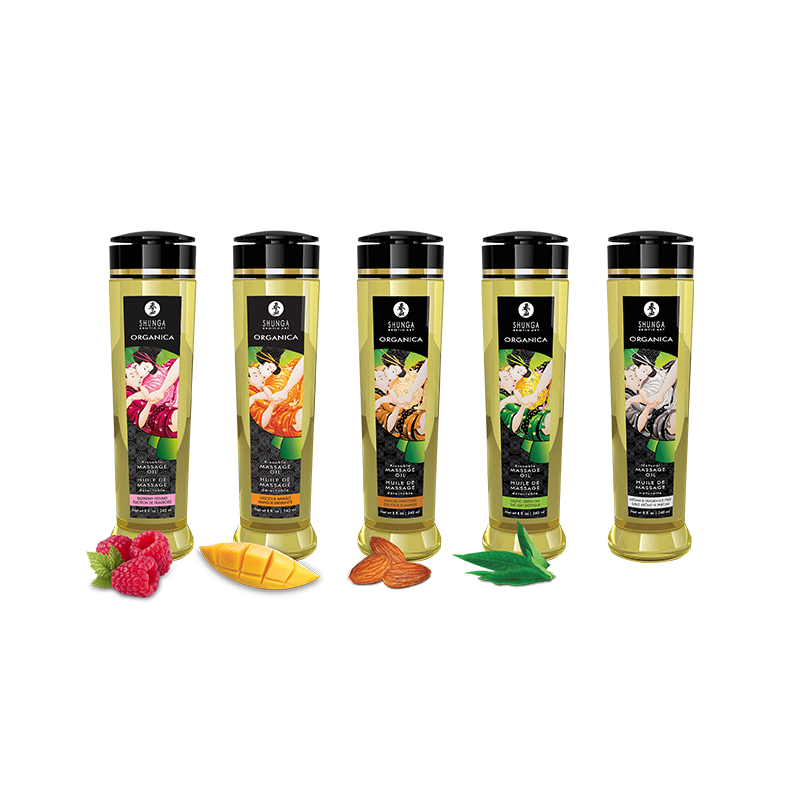 Shunga Organica massage oil - 100% natural, sensual and refined.