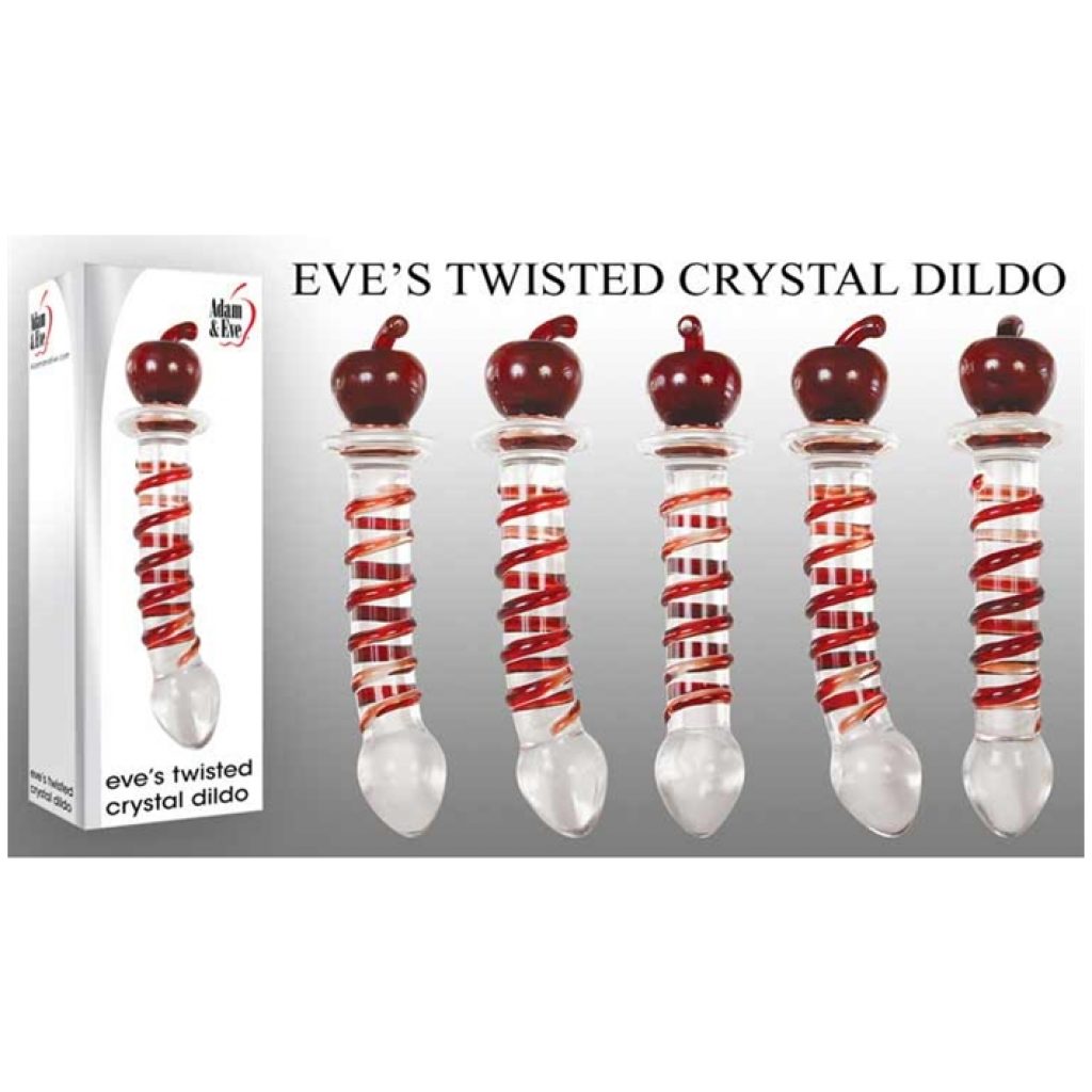 Glass dildo with red apple
