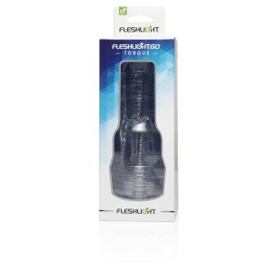 Masturbateur pour homme Fleshlight Go Torque est entièrement transparent, et est plus facile à manier d’une seule main.