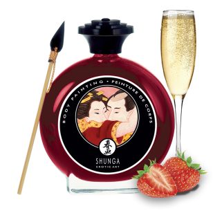 Peinture pour le corps Shunga - Vin pétillant à la fraise