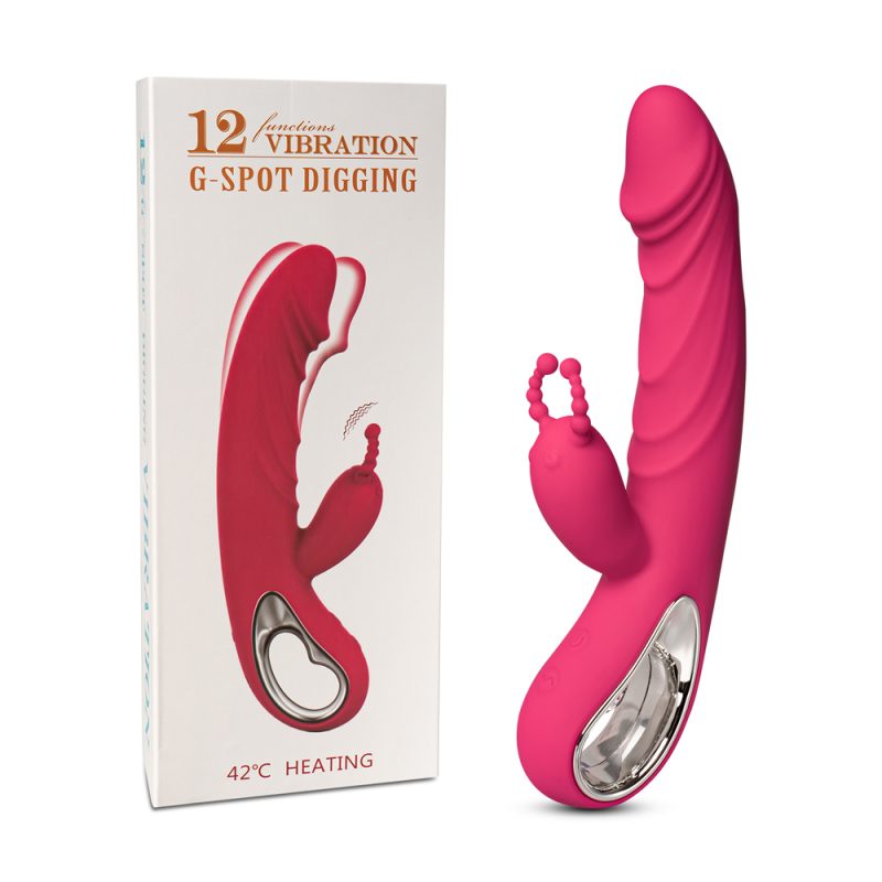 Vibrateur double action chauffant Pinky avec un mouvement unique pour faciliter l’atteinte du point-G