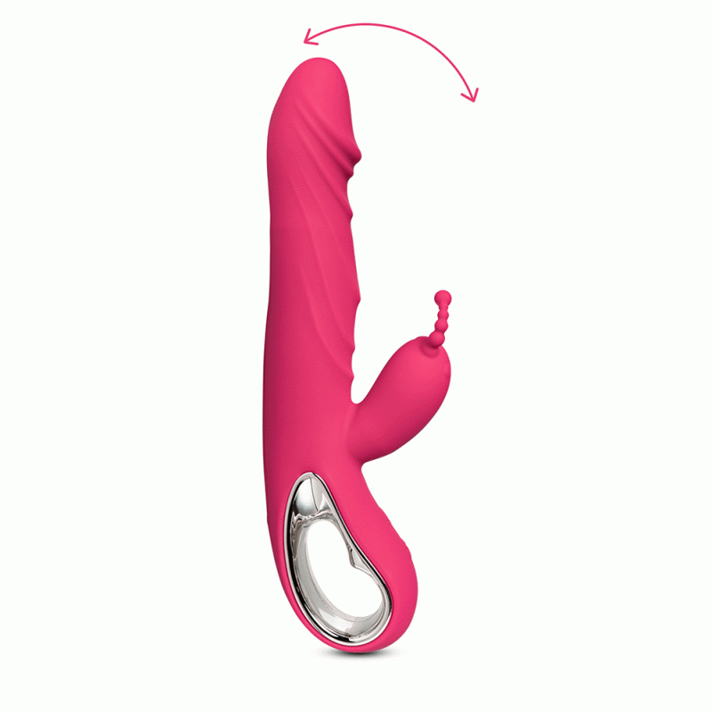 Vibrateur double action chauffant Pinky avec mouvement oscillant