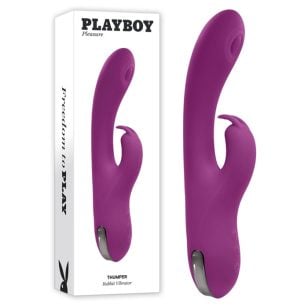 Vibrateur double action Playboy Thumper à tapotement rechargeable.