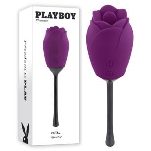 Vibrateur pour clitoris Petal Playboy rechargeable, étanche et submersible.