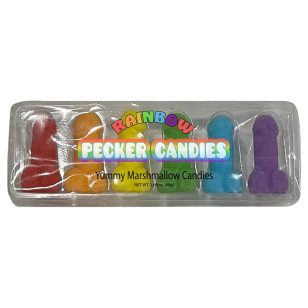 Rainbow Penis candy, sweet marshmallow candy comes in 6 delicious flavors.