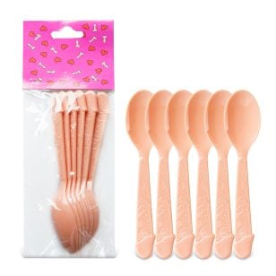 pack of 6 spoons with unique sexy penises.