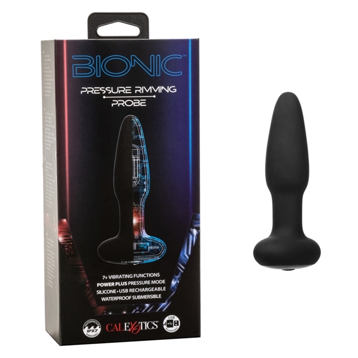 Vibrateur anal à pression Bionic en silicone noir.