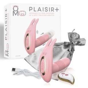 Plaisir + is a handheld clitoral stimulator with a vibrating G-spot stimulator.