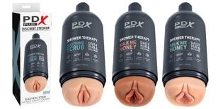 PDX Plus Shower masturbator available in three models.
