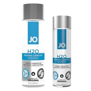 JO H20 lubrifiant à base d'eau offert en 2 formats.