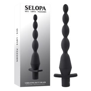 Vibrating Butt Beads rechargeable black silicone.