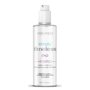 Simply Timeless Hybrid Lubricant 4 oz, a good blend of water-based and silicone-based intimate lubricant.