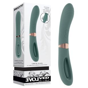 Chick Flick double rechargeable silicone vibrator.