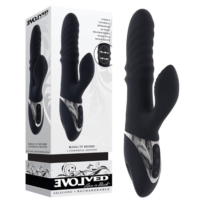 Vibrateur lapin Ring It Home rechargeable en silicone.