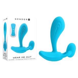 Wear Me Out rechargeable silicone G-spot vibrator with remote control.