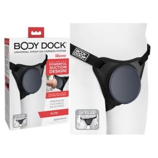 The patented Body Dock Elite harness (penis belt) takes strap-on play to a whole new level!