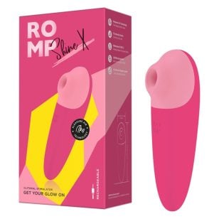 ROMP Shine X is a sleek and sexy clitoral stimulator that uses Pleasure Air technology.