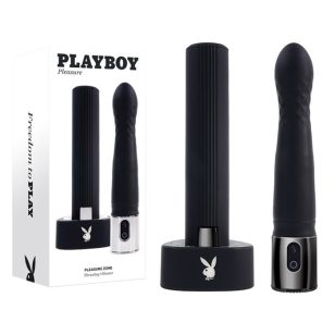 Pleasure Zone Vibrator with Dual Functionality with vibrating shaft and thrusting shaft.