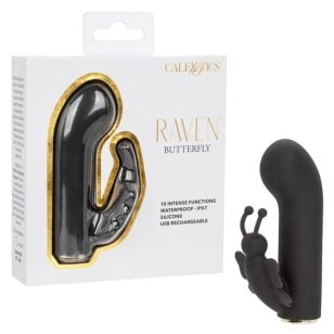 Découvrez le Raven™ Butterfly, un mini-vibrateur double action en silicone doux et étanche.