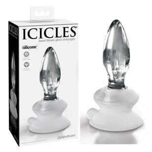 Immerse yourself in the world of refined pleasure with the Icicles No 91 glass dildo.