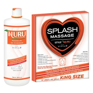 Combo Gel à Massage Nuru 1000 ml et Splash Dry King Size