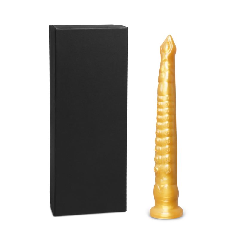 Immerse yourself in a world of unparalleled pleasure with the Dildo Monstre Tentacule Or.