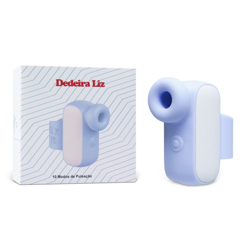 Discover the ultimate pleasure with our blue and white mini suction clitoris stimulator.