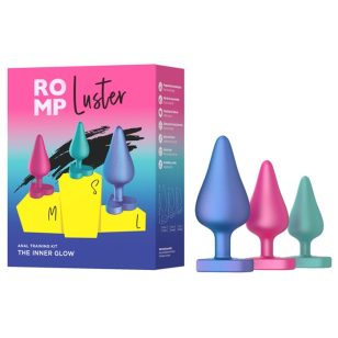 Découvrez l'ensemble de dildos anaux ROMP Luster en silicone conçu pour offrir une initiation progressive et confortable au plaisir anal.