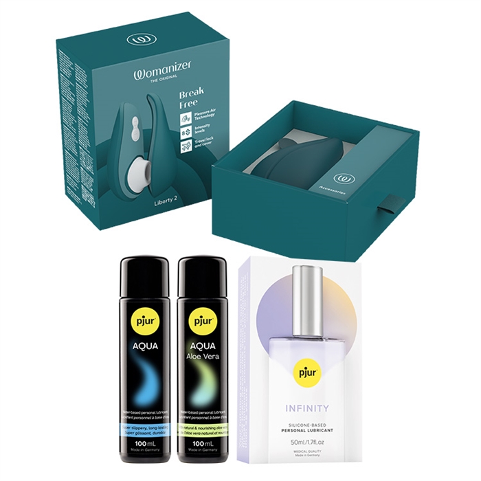 Découvrez le combo exclusif Womanizer & Pjur, une offre irrésistible qui combine technologie de plaisir haut de gamme et lubrifiants intimes de qualité supérieure.