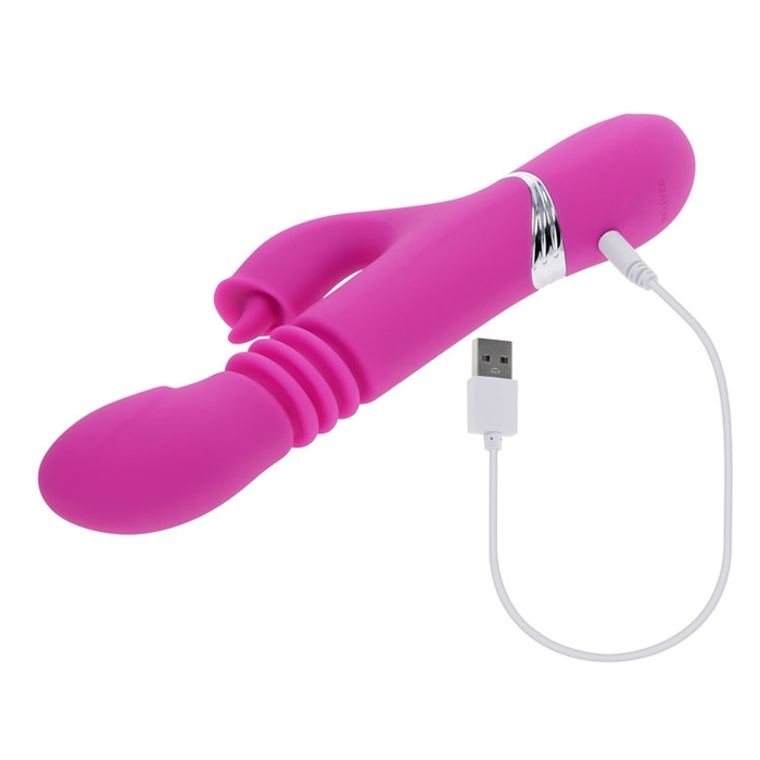 Vibrateur rechargeable conçu pour offrir une stimulation interne et externe simultanée.