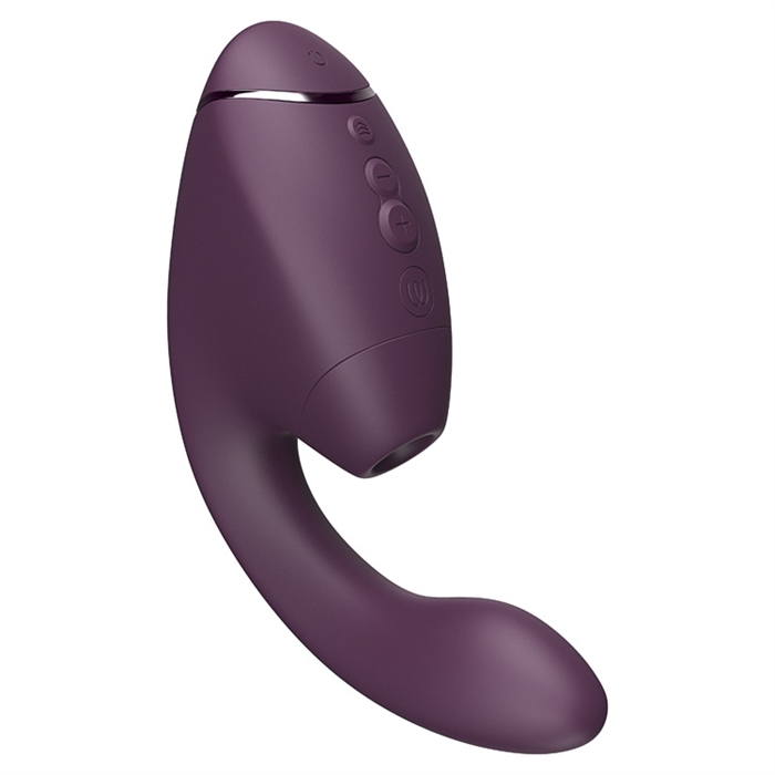 Independent motors: use clitoral suction and G-spot stimulation together or separately from the purple Womanizer.