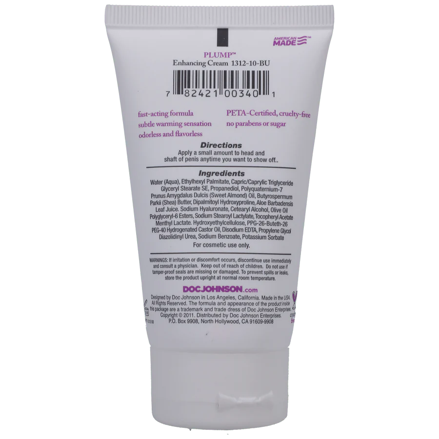 Plump is not just a stimulating cream: it is also a skincare product.