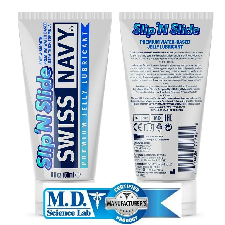 Swiss Navy Premium Gel Lubricant – Thick Texture, Intense Softness and Ultimate Comfort