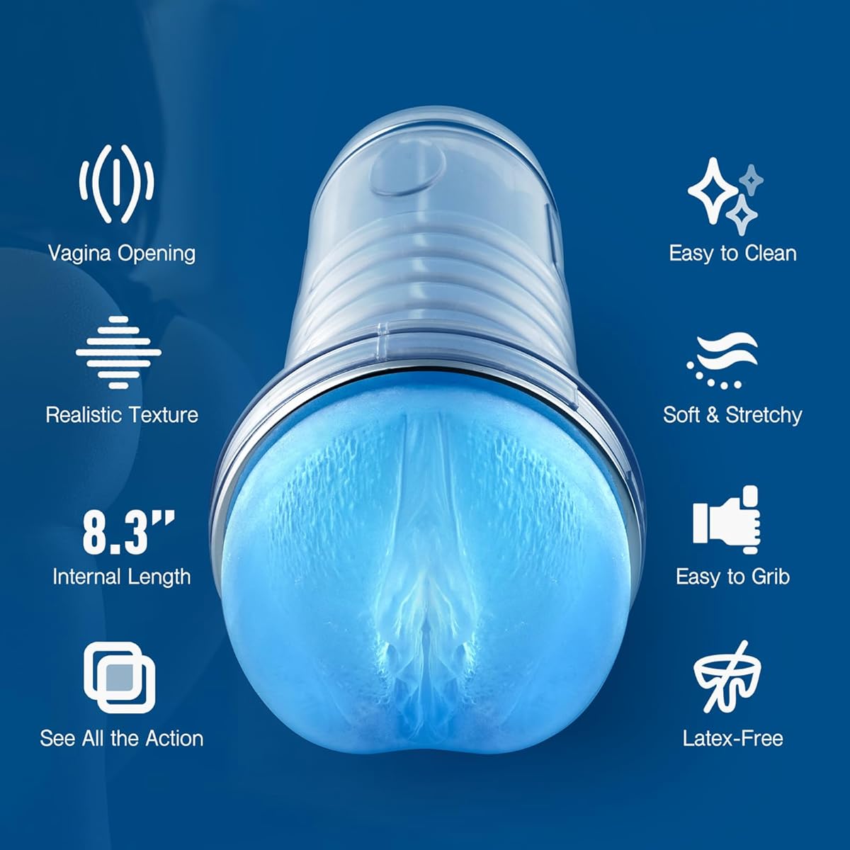 Masturbateur réaliste Cristal Bleu – Image 5