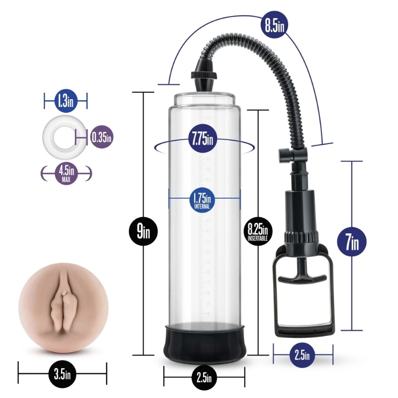 The VX5 Performance penis pump comes with everything needed for personalized and effective sessions.