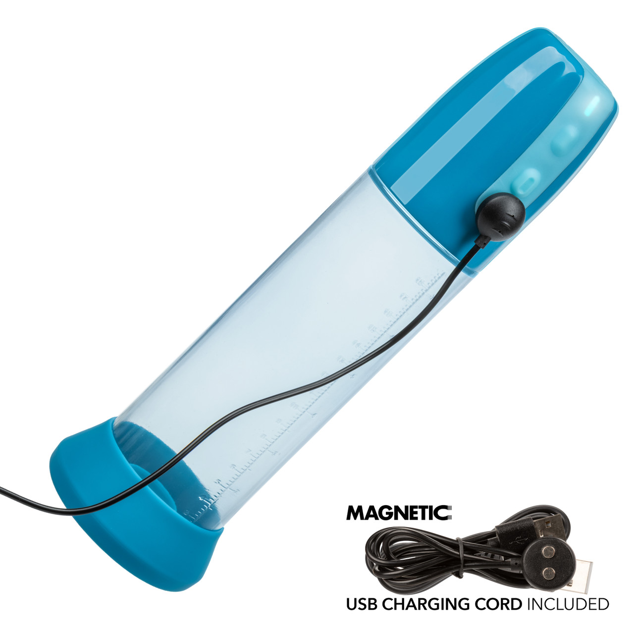 Powered by a rechargeable USB magnetic system, the Optimum rechargeable penis pump combines practicality and power.