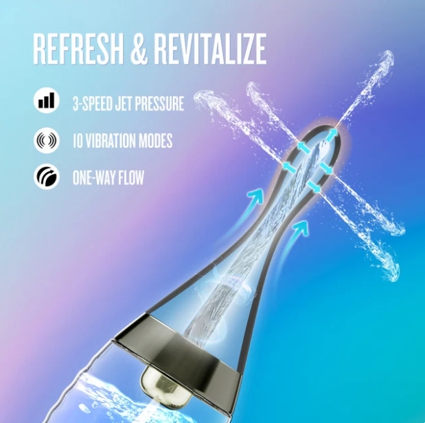 Made from hypoallergenic platinum-plated silicone, the Aqua Jet is particularly soft to the touch.