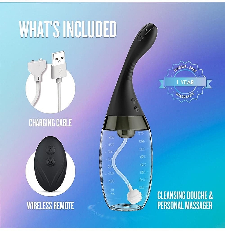 Waterproof, rechargeable and easy-to-maintain Anal Aqua Jet system.