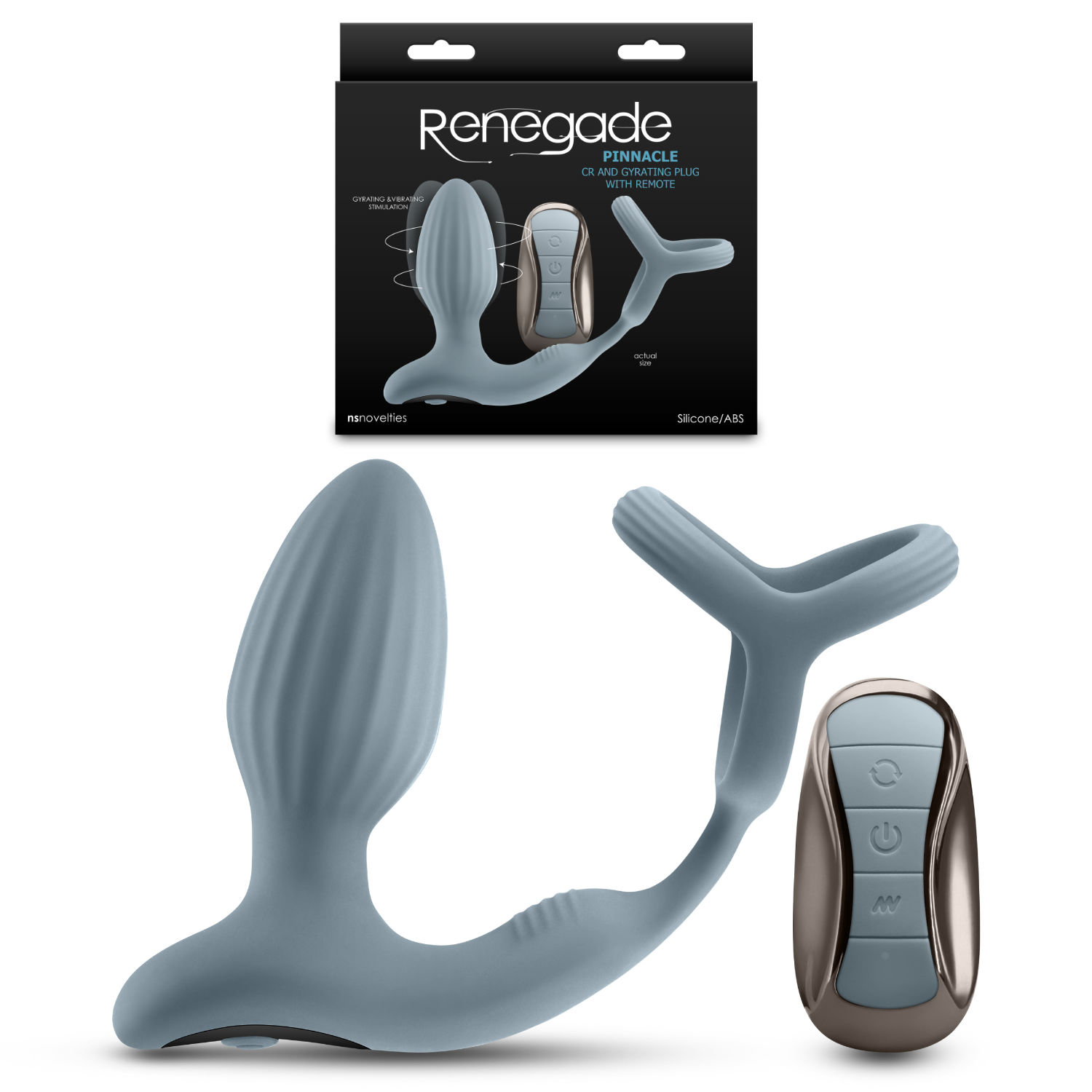 Pinnacle vibrating and rotating anal dildo with penis ring – Dual stimulation and controlled pleasure.