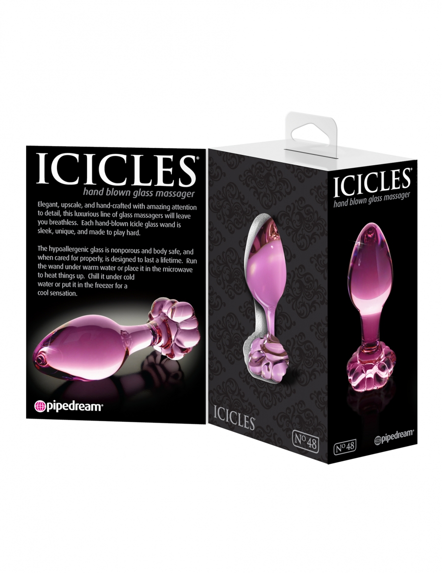 Thanks to its compact size, the Icicles 48 glass dildo is ideal for your travels and intimate getaways.