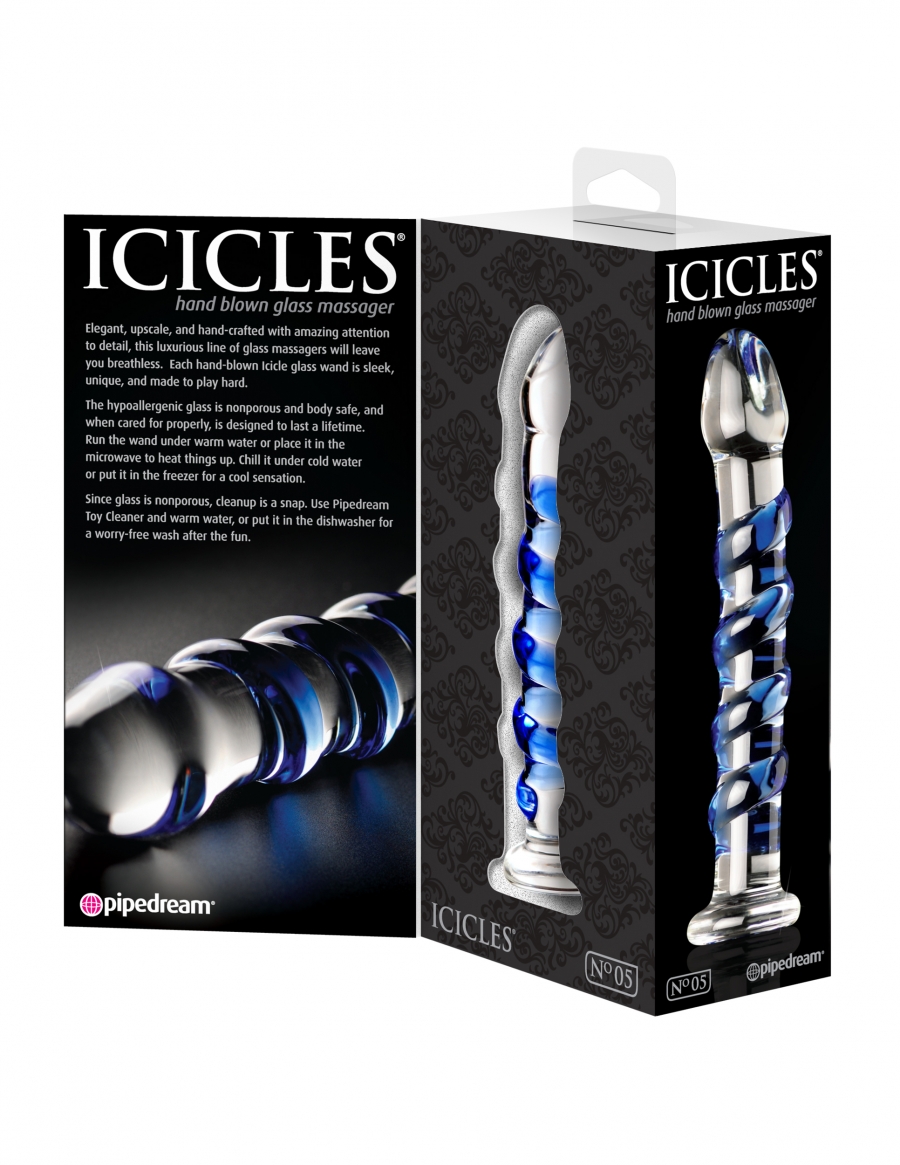 This glass dildo is suitable for both vaginal stimulation and anal exploration.