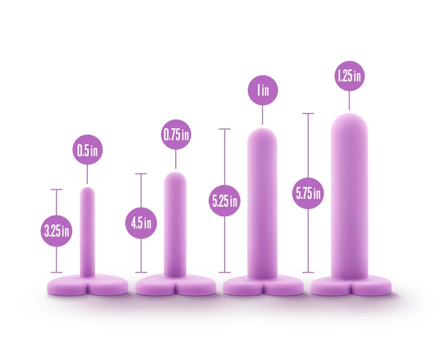 This kit of 4 silicone vaginal dilators offers a gradual progression thanks to different sizes.