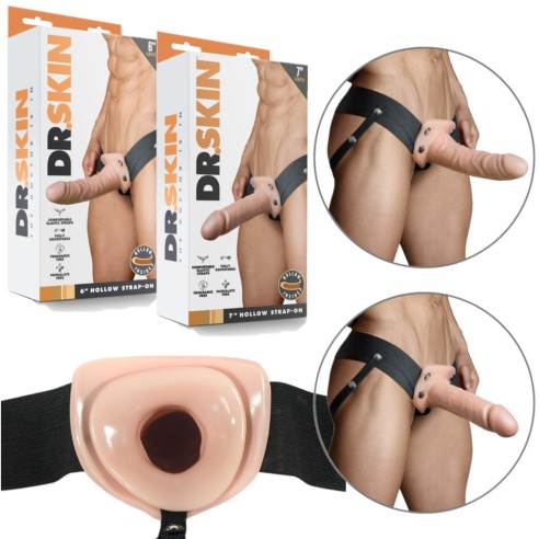 Harness with hollow dildo Dr. Skin – Prolonged pleasure, support and ultra-realistic sensations.