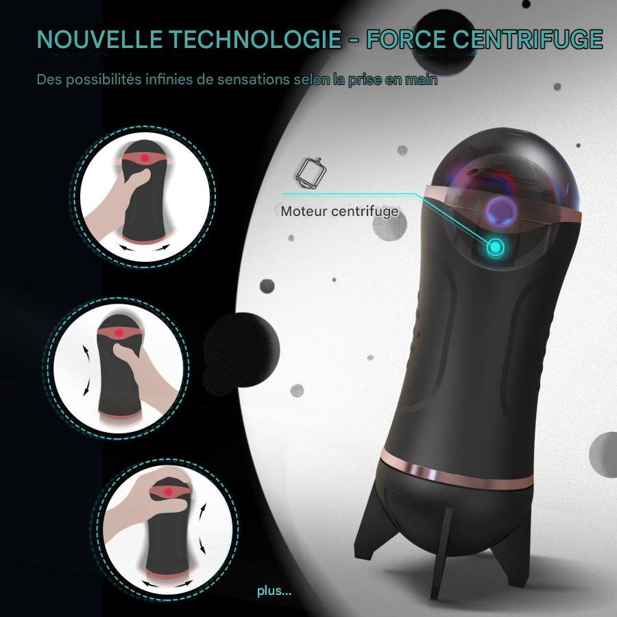 Masturbateur 2-en-1 : massage complet et stimulation ciblée